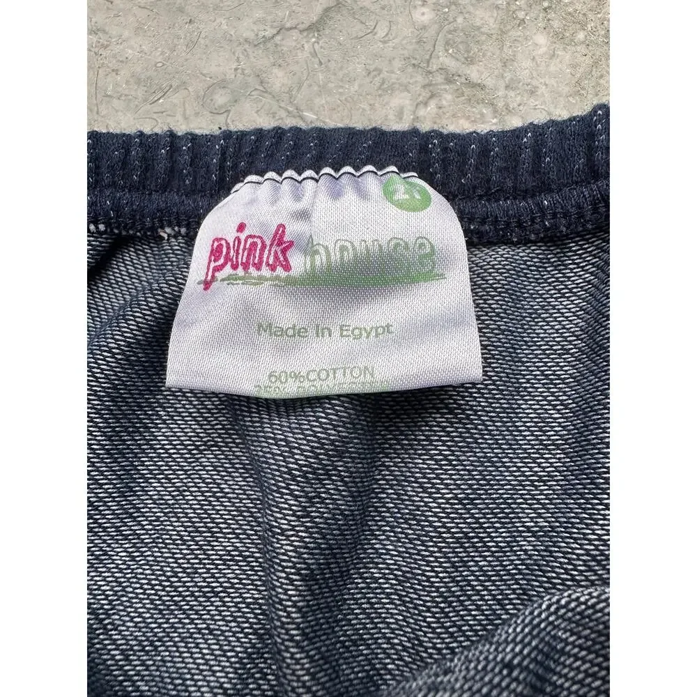 Pink House Ruffled Romper Heart Motive, Baby Size 2T, Navy Blue